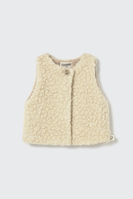 Gilet bébé en moumoute sans manches - divers tailles