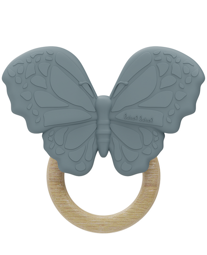 Anneau dentition silicone Papillon - Bleu