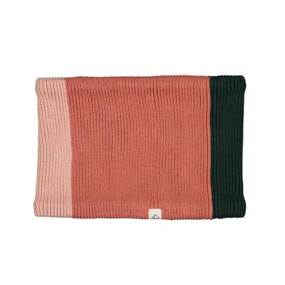 Snood Tricolore Rose Blush/Sapin/Rose pâle