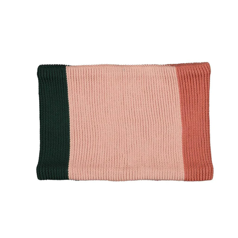 Snood Tricolore Rose Blush/Sapin/Rose pâle