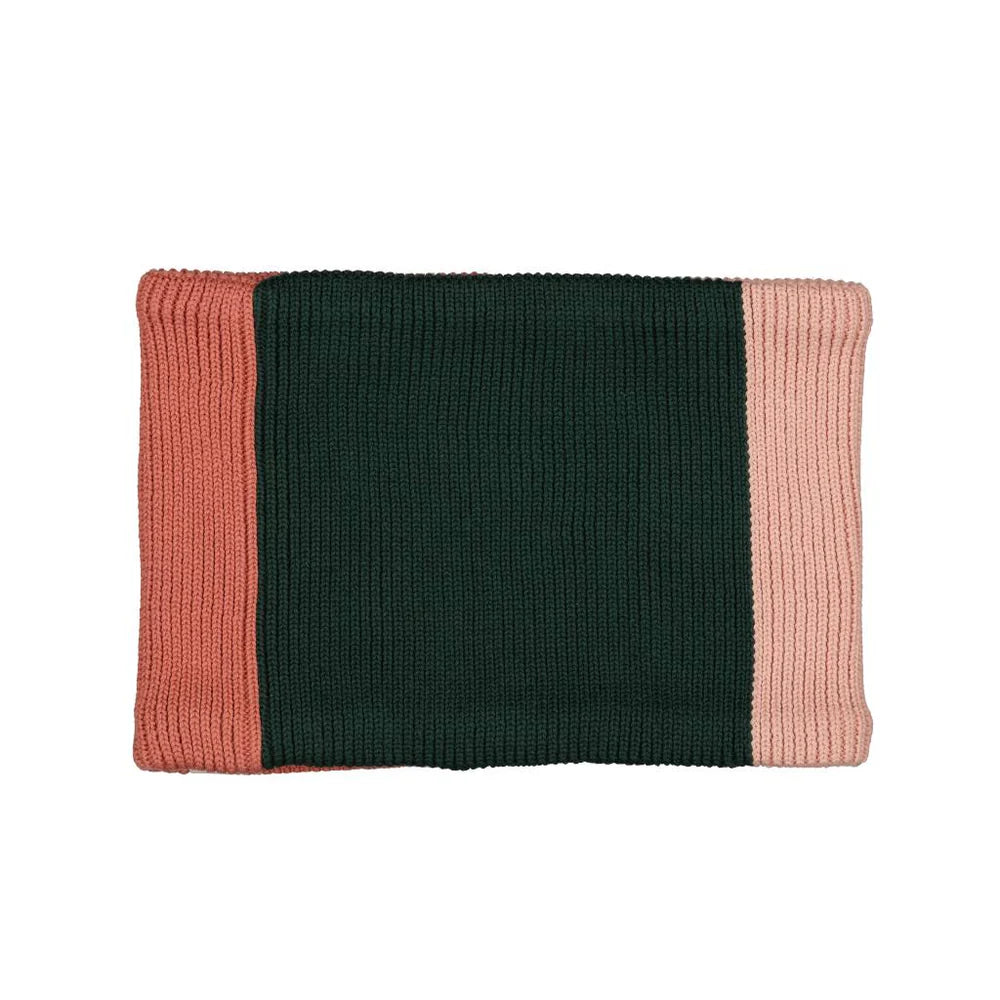 Snood Tricolore Rose Blush/Sapin/Rose pâle