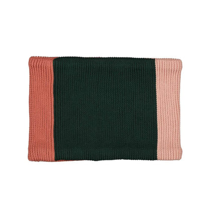 Snood Tricolore Rose Blush/Sapin/Rose pâle