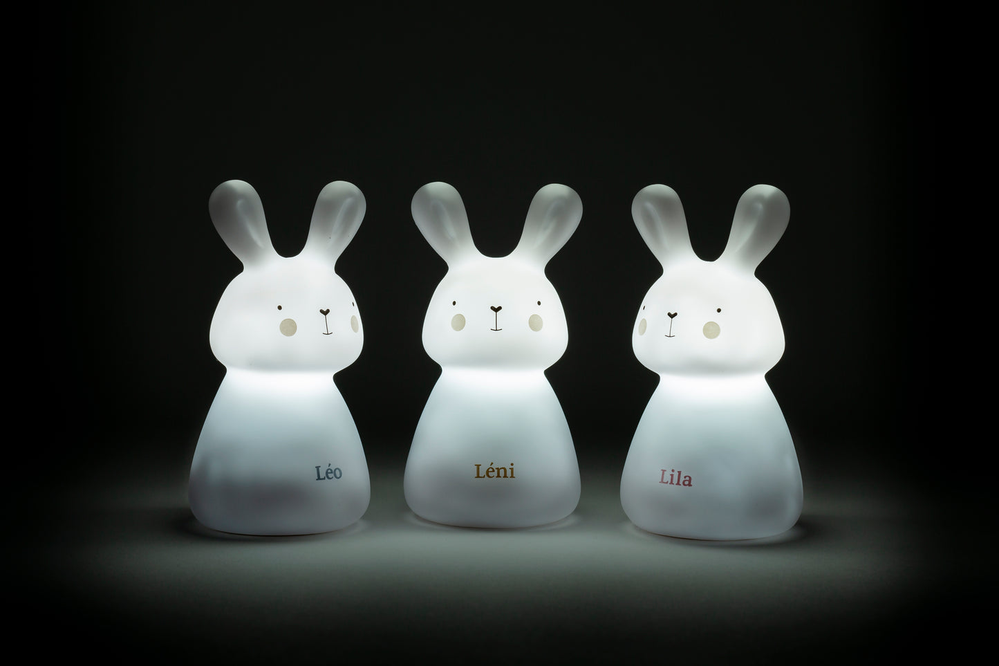 Trio veilleuses à induction lapin - blanc