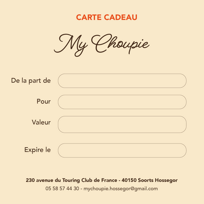 Carte Cadeau My Choupie