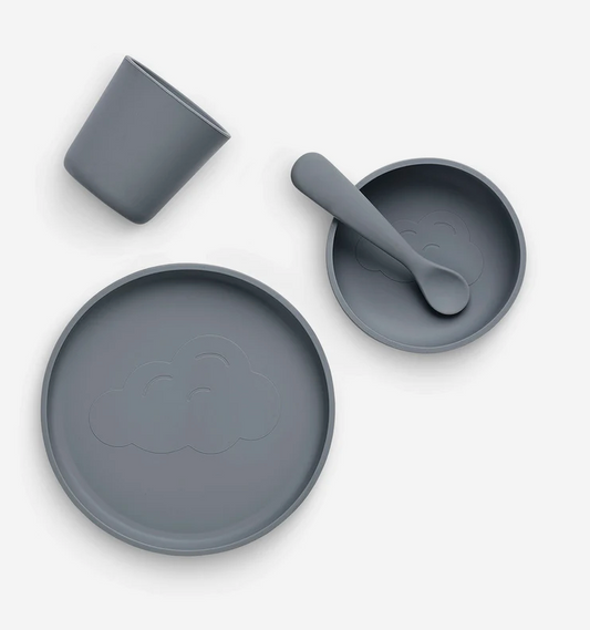 Set repas silicone 4 pcs - Gris