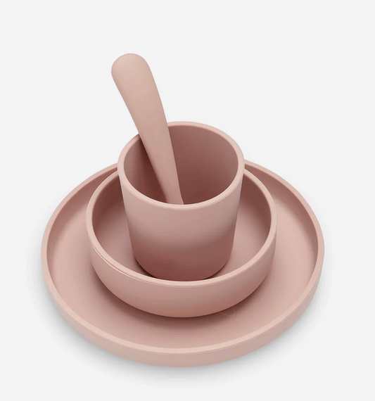 Set repas silicone 4 pcs - Rose